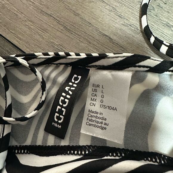 H&M Black and White Zebra Slip Dress Large - Picture 3 of 4